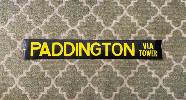 Rare 1987 London Transport  Bus Destination Blind “Paddington Via Tower”