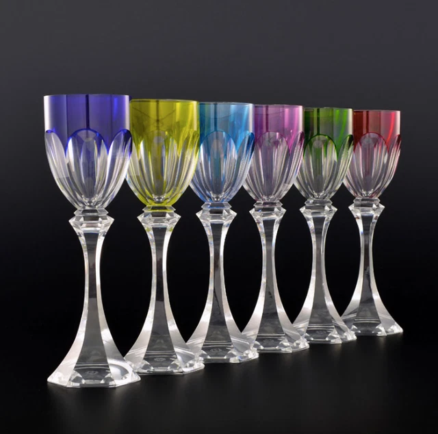 6 Verres à Vin du Rhin Roemer Cristal Saint-Louis Modèle Chambord hauteur 23cm