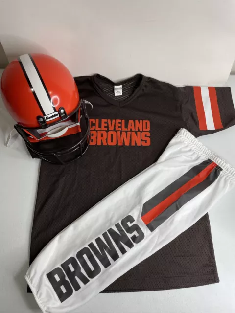Franklin Sports NFL Cleveland Browns Deluxe Uniform Set Kids Size Large
