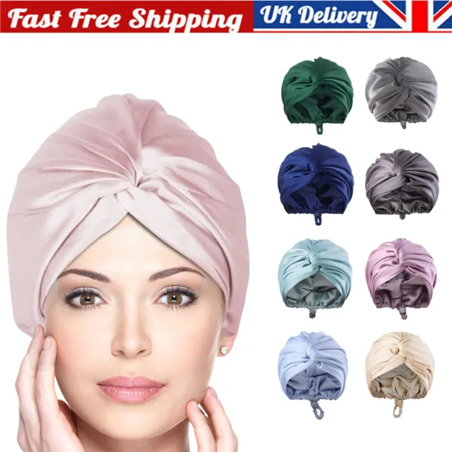 Mulberry Silk Turban Bonnets Women Twisted Sleeping Night Cap Hair Cap Headwrap