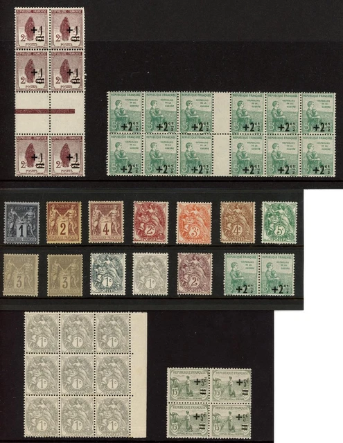 France Classics Peace & Commerce, Blanc and 1922 War Orphans Selection MH & MNH