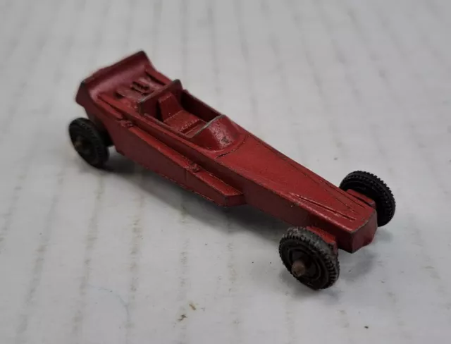 Vintage Tootsie Toy Red WEDGE DRAGSTER DieCast Steel Race Car Drag 1960s