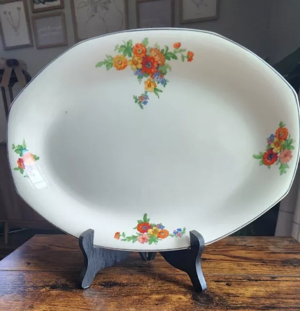 Beautiful Vintage Homer Laughlin Style Floral Serving Platter Dish