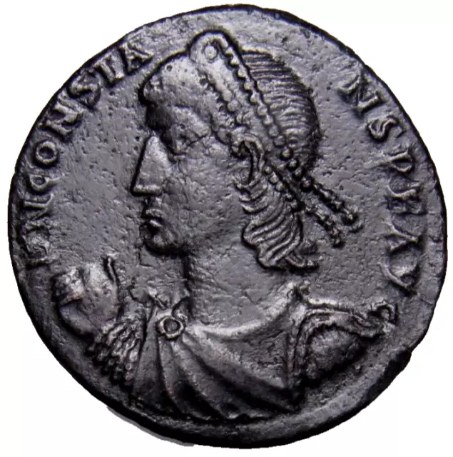 CERTIFIED Authentic Ancient Roman Coin EF / AU Constans Follis Hut Tree SMKA