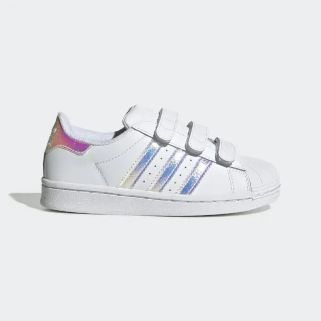 Scarpe da bambina Adidas Superstar FV3655 bianco sneakers sportiva strappo pelle