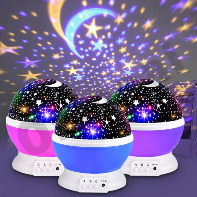 TOYS FOR 2-10 Year Old Kids LED Night Light Star Moon Constellation US Baby Gift