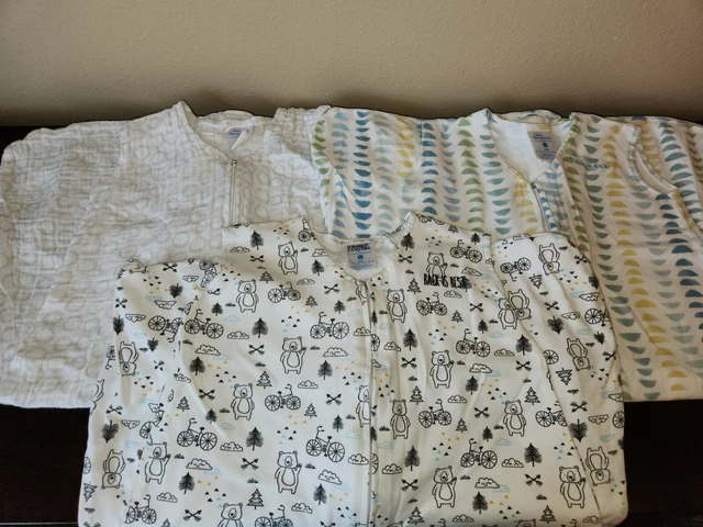 LOT OF 3 Halo SleepSacks Cotton & Muslin, size Large, EUC