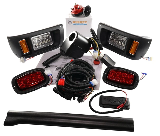 DELUXE LED GOLF Cart Light Kit w/ Turn Signal Switch & Horn For Club