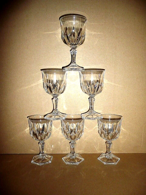 6 Verres a vin BLANC 11 cl , modèle CHAUMONT en cristal d'Arques , lot / série