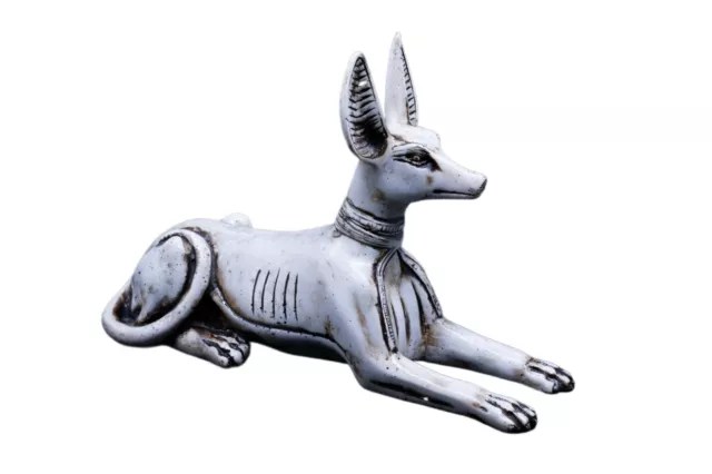 UNIQUE ANCIENT EGYPTIAN GOD Anubis Seated Dog Jackal Figurine Statue Handmade