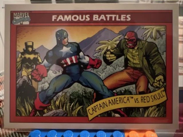 1990 Impel Marvel #97 Famous Battles Captain America vs Red Skull  NrMt