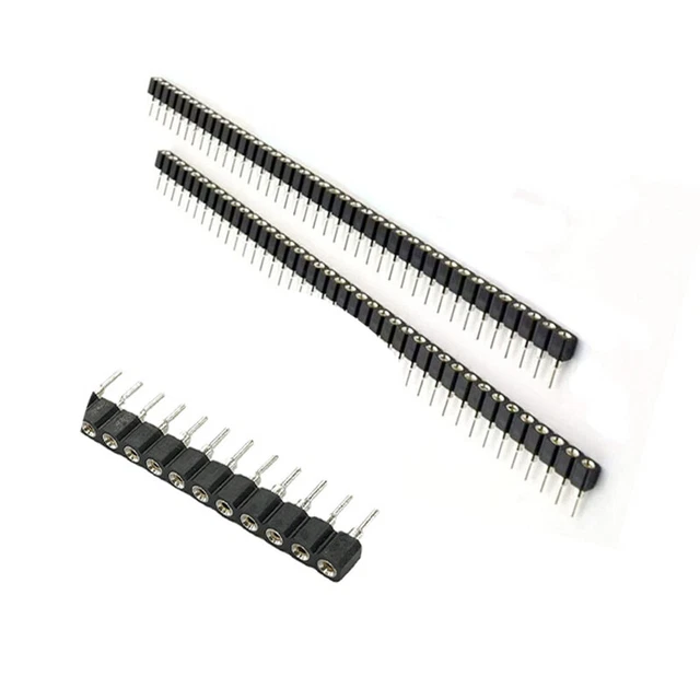 Single Row 2.54mm gold plated Round 40Pin Header Socket 5Pcs Female Pin