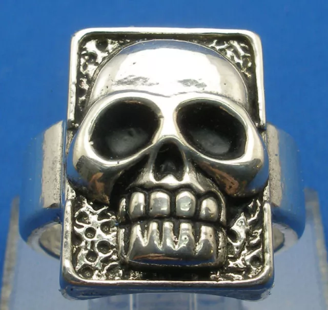 Old Phantom Skull Ring, Hand Crafted Sterling Silver Reproduction