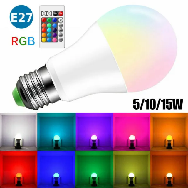 E27 Dimmbar RGB Bunte LED Birne Farbwechsel Lampe Glühbirne mit Fernbedienung DE