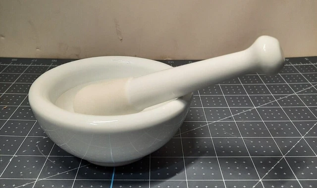 Vintage LARGE Apothecary Products Inc Mortar and Pestle Porcelain