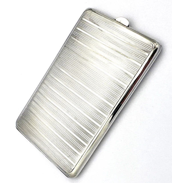 Vintage Sterling Silver Art Deco Cigarette Case 223 grams
