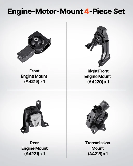 Soporte De Motor A-Premium Engine Mount Set Of 4 For Jeep Compass & Dodge Caliber 2007-2017 Engine Mounts