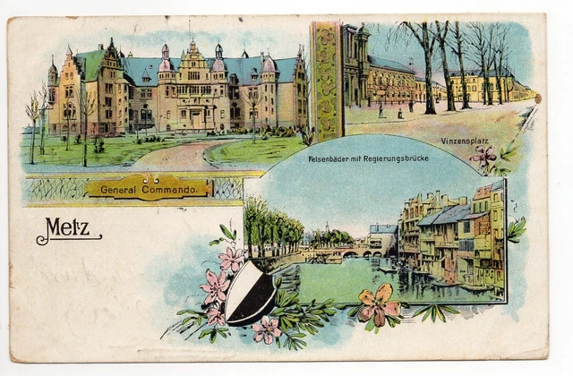 METZ Moselle CPA 57 GRUSS Aus metz souvenir de Metz card 3 views