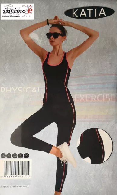 Completo Sport Fitness Donna Top Vogatore Canotta Con Leggings Aderente