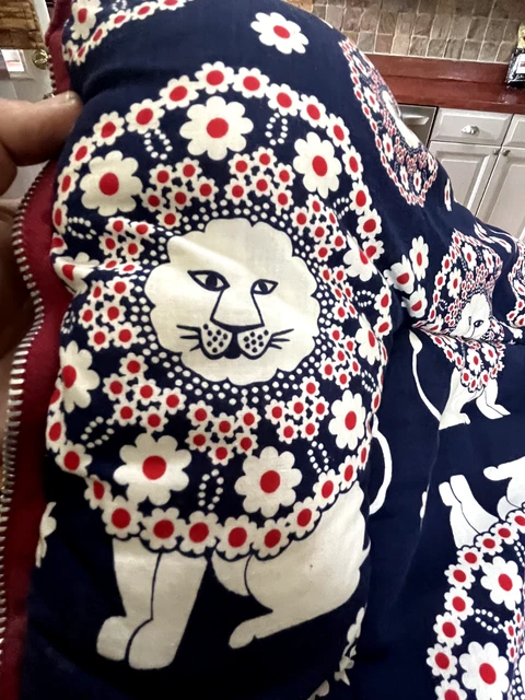 Saco de dormir vintage década de 1960 Leo león niñas sueño fiesta años 60 mod tela retro diversión