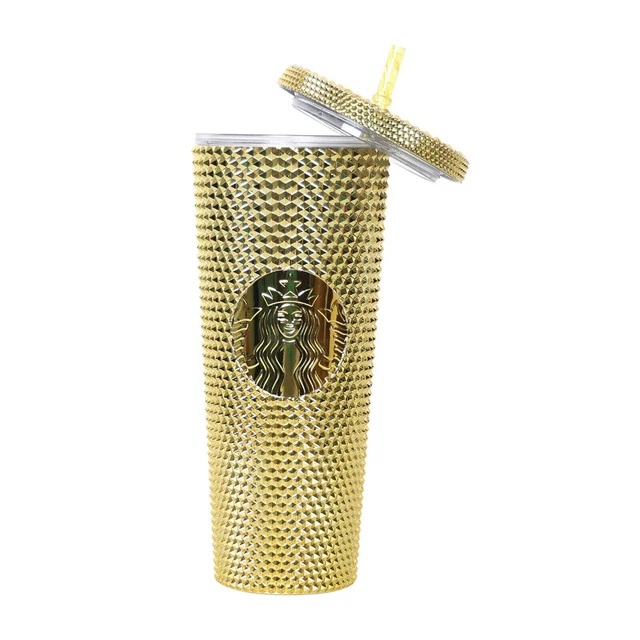 NEW STARBUCKS HOLIDAY 2024 Gold Venti Studded Diamond Tumbler Cold Cup