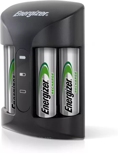 Energizer AA and AAA Battery Charger with 4 AA NiMH Rechargeable Batteries, Rech