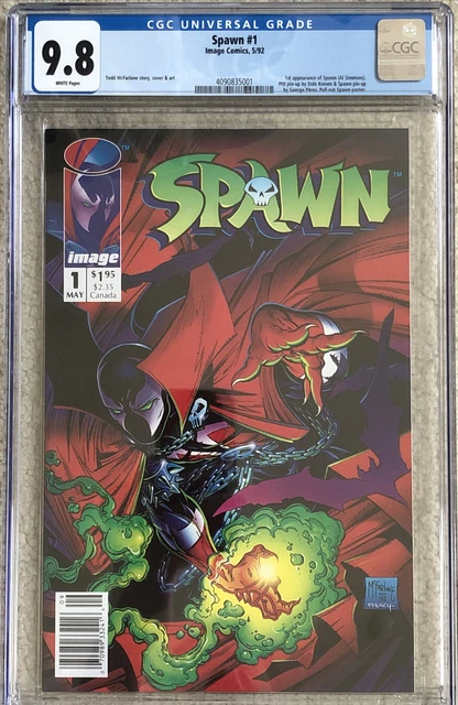 SPAWN 1 CGC 9.8 Key 1st Appearance Image 1992 NEWSSTAND McFarlane White #1 RARE