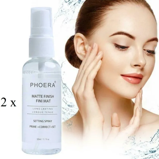 2 x Phoera Setting Spray Face Primer Matte Makeup Foundation Base Fixer Hydrate
