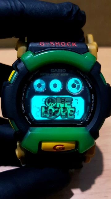 VINTAGE G-SHOCK DW002 Rastafarian Green Reggae Bob-Marley One Love 