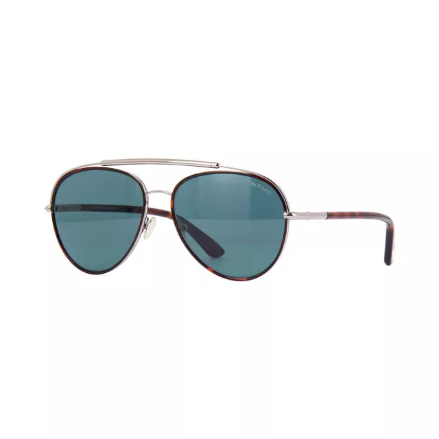 TOM FORD Pilot Occhiali da Sole CURTIS FT0748 54V Argento Avana/Blu Donna Uomo