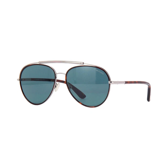 Tom Ford Pilota Occhiali da Sole Curtis FT0748 54V Argento Havana/Blu Maschile