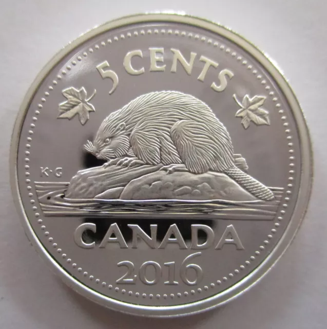 2016 Canada 5 Cents Proof 99.99% Pure Silver Nickel Coin