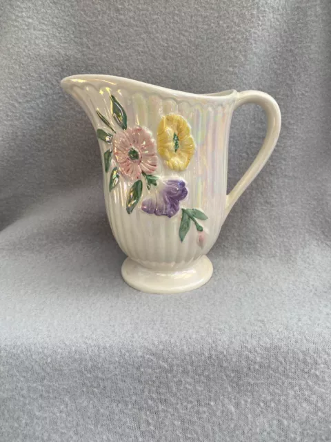 Ringtons Tea Maling Ware (Lustre) Jug Pitcher Flower Design - VGC