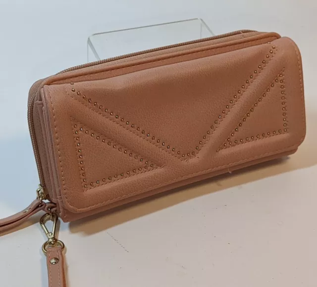 Enzo Angiolini Women's Coral Leather Wallet  Double Flap Wallet