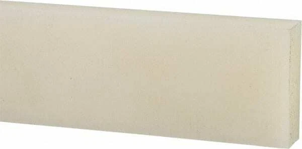 Made in USA Off-White Nylon Rectangular Bar, 48" Long x 1-1/2" Wide x 1/2" High