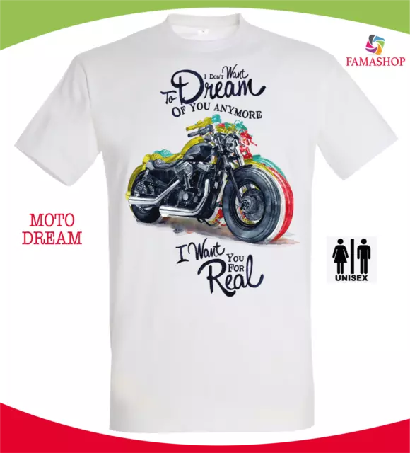 Maglietta T-Shirt Bianca Maniche Corte Moto Sportster Biker Hd Custom Chopper