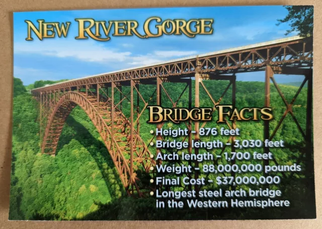 Postcard WV: New River Gorge Bridge. West Virginia.