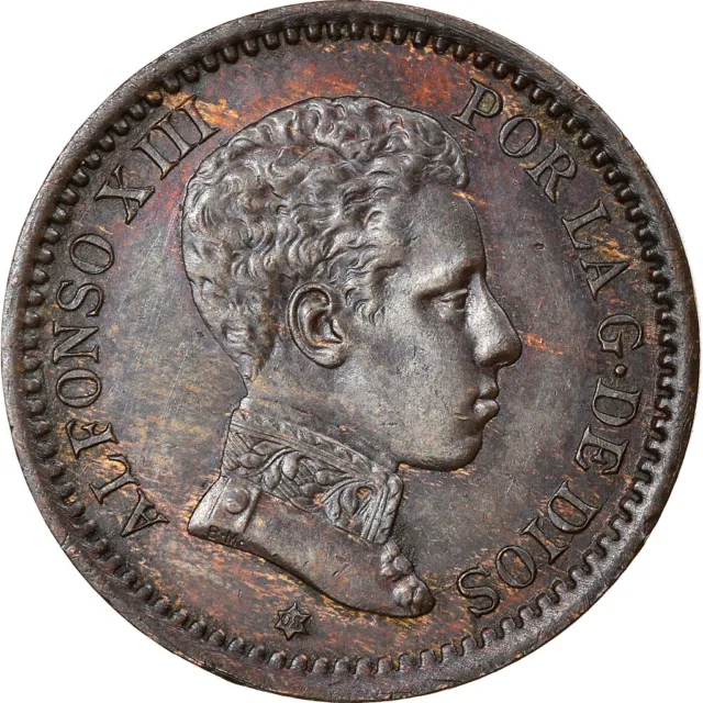 [#832100] Moneta, Spagna, Alfonso XIII, 2 Centimos, 1905, Madrid, SPL-, Rame, KM