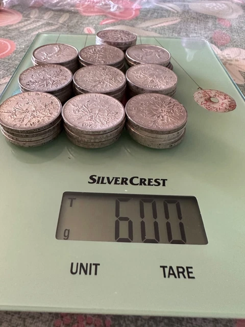 lot 50 pièces 5 francs semeuse en argent