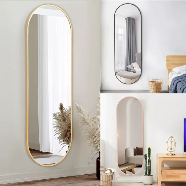 Extra Wide Tall Full Length Mirror Arched Large Oval Framed Mirror Wall Mounted