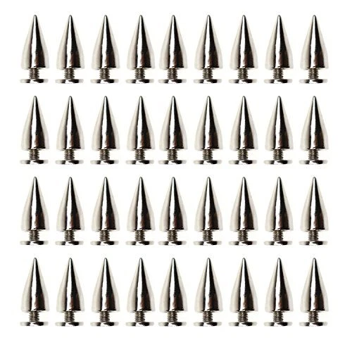 100pcs 15mm Bullet Cone Spike and Stud Metal Screw Back for DIY Leather-Craft