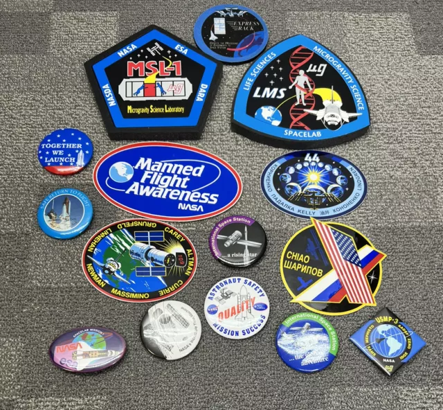 Nasa Space Lab Shuttle Plaques 15 Buttons Stickers Pathfinder Science Laboratory