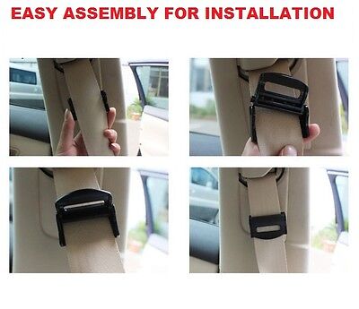 2 pcs. volvo black car seat belt strap adjuster brake buckle