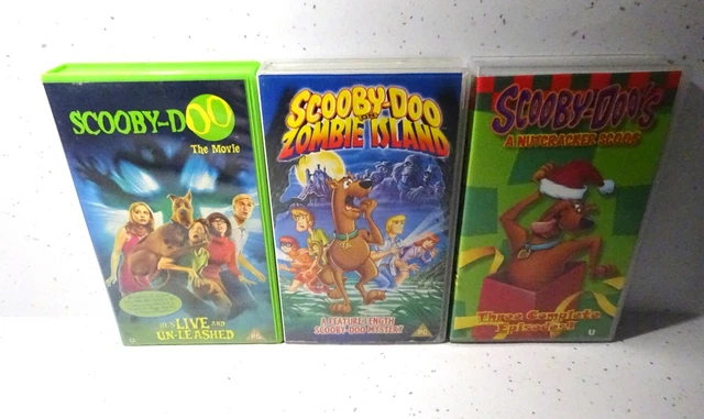 3 x Scooby Doo VHS Videos - The Movie, Zombie Island, A Nutcracker Scoob TESTED