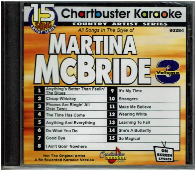 Chartbuster MARTINA McBRIDE #3  Karaoke CDG 15 Songs BRAND NEW