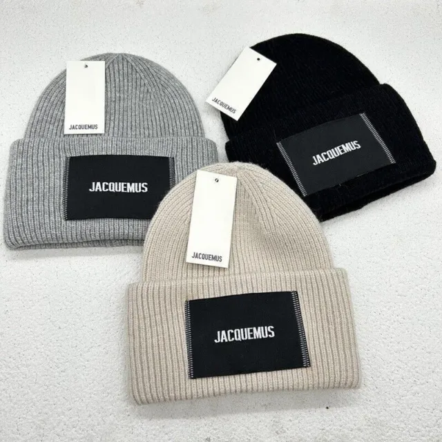 New Hot Unisex Jacquemus Knitted Hat Festival Gifts Woolen Cap Mens with Tags&