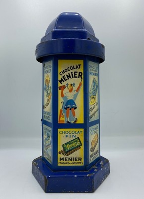 Chocolat Menier kiosque distributeur tôle lithographiee 1930 Rialta Menier Pub 
