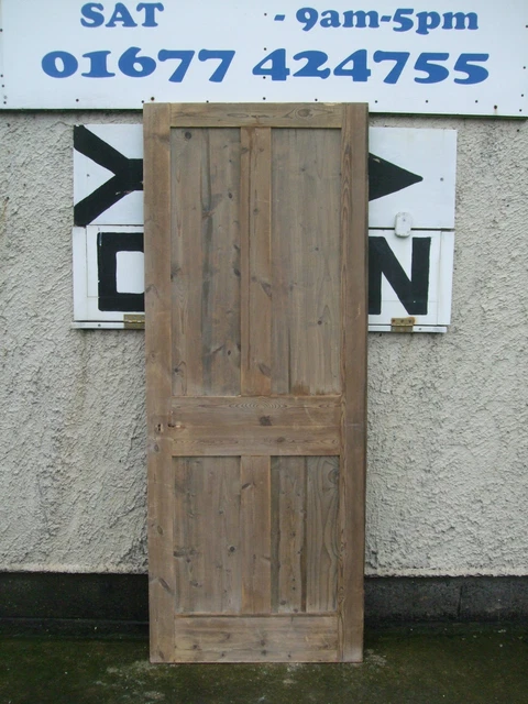 29" 5/8 x 77"  Internal Victorian four panel Stripped pine door MP~324