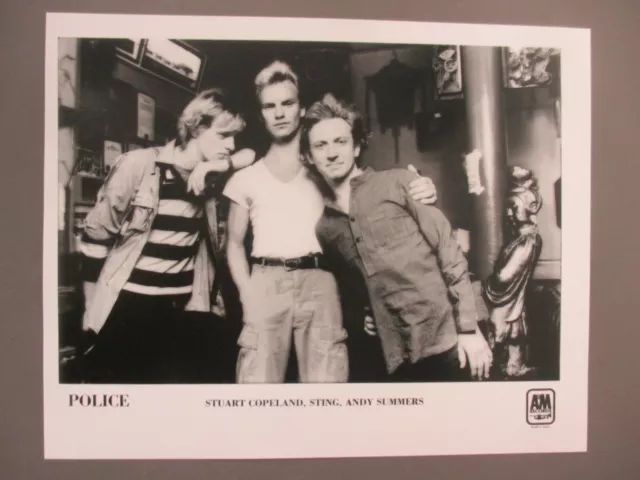 The Police black & white 8 X 10 glossy promo photo STING !