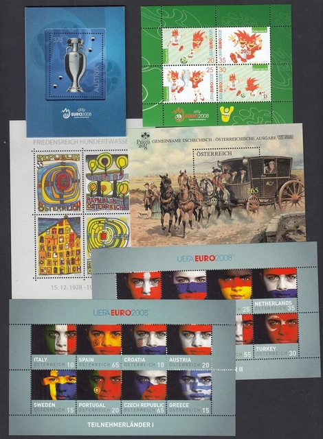 ÖSTERREICH - Lot Blocks aus 2007/2008 postfrisch/** - Nominale 15,45 Euro